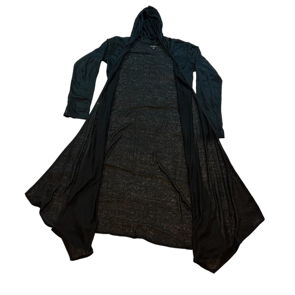 Peace Love World Black hoodie 100% linen duster size large